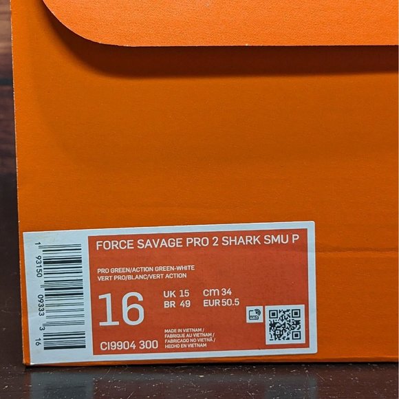 Nike Force Savage Pro 2 Mid Shark Men\'s 16 Michigan State PE football cleats main image 8